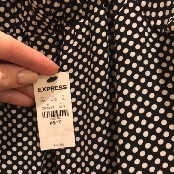 NWT EXPRESS Off Shoulder Polka Dot Shift Dress - Picture 10 of 10